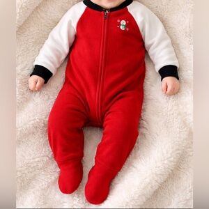 Gerber Holiday Footed Onesie | Snowman Zip Pajamas | 4T